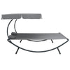 Mei Outdoor Daybed w Adjustable Canopy & 2 Pillows | Gray Oxford Fabric