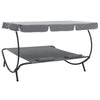 Mei Outdoor Daybed w Adjustable Canopy & 2 Pillows | Gray Oxford Fabric BM339660