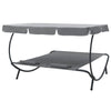 Mei Outdoor Daybed w Adjustable Canopy & 2 Pillows | Gray Oxford Fabric