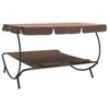 Mei Outdoor Daybed | Adjustable Canopy & 2 Pillows | Brown Oxford Fabric BM339661