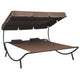 Mei Outdoor Daybed | Adjustable Canopy & 2 Pillows | Brown Oxford Fabric