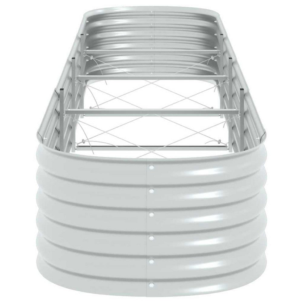 Bery Outdoor Garden Raised Bed | Silver Galvanized Steel | 158’’ Round Edges BM339662