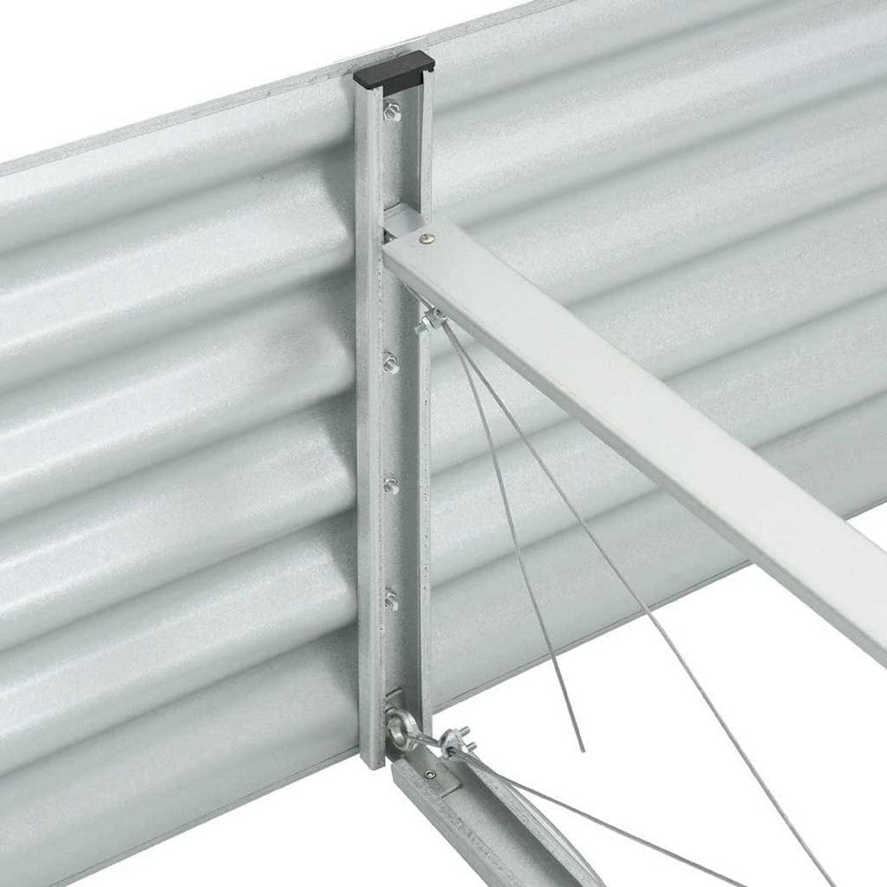 Bery Outdoor Garden Raised Bed | Silver Galvanized Steel | 158’’ Round Edges BM339662