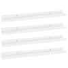 4pc Wall Mounted Floating Display Shelf Set | High Gloss White Wood