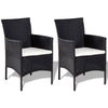 4pc Outdoor Sofa & Table Set in Black Rattan | Glass Top | Cream Cushions BM339665