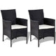 4pc Outdoor Sofa & Table Set in Black Rattan | Glass Top | Cream Cushions BM339665