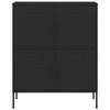 Black Steel Storage Cabinet | 4 Doors w 2 Adjustable Shelves BM339666