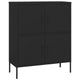 Black Steel Storage Cabinet | 4 Doors w 2 Adjustable Shelves