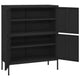 Black Steel Storage Cabinet | 4 Doors w 2 Adjustable Shelves BM339666
