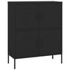 Black Steel Storage Cabinet | 4 Doors w 2 Adjustable Shelves BM339666