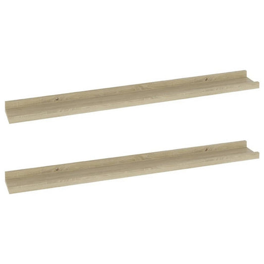 Wall Mounted 31" Floating Decorative Shelves Set of 2 | Sonoma Oak Brown