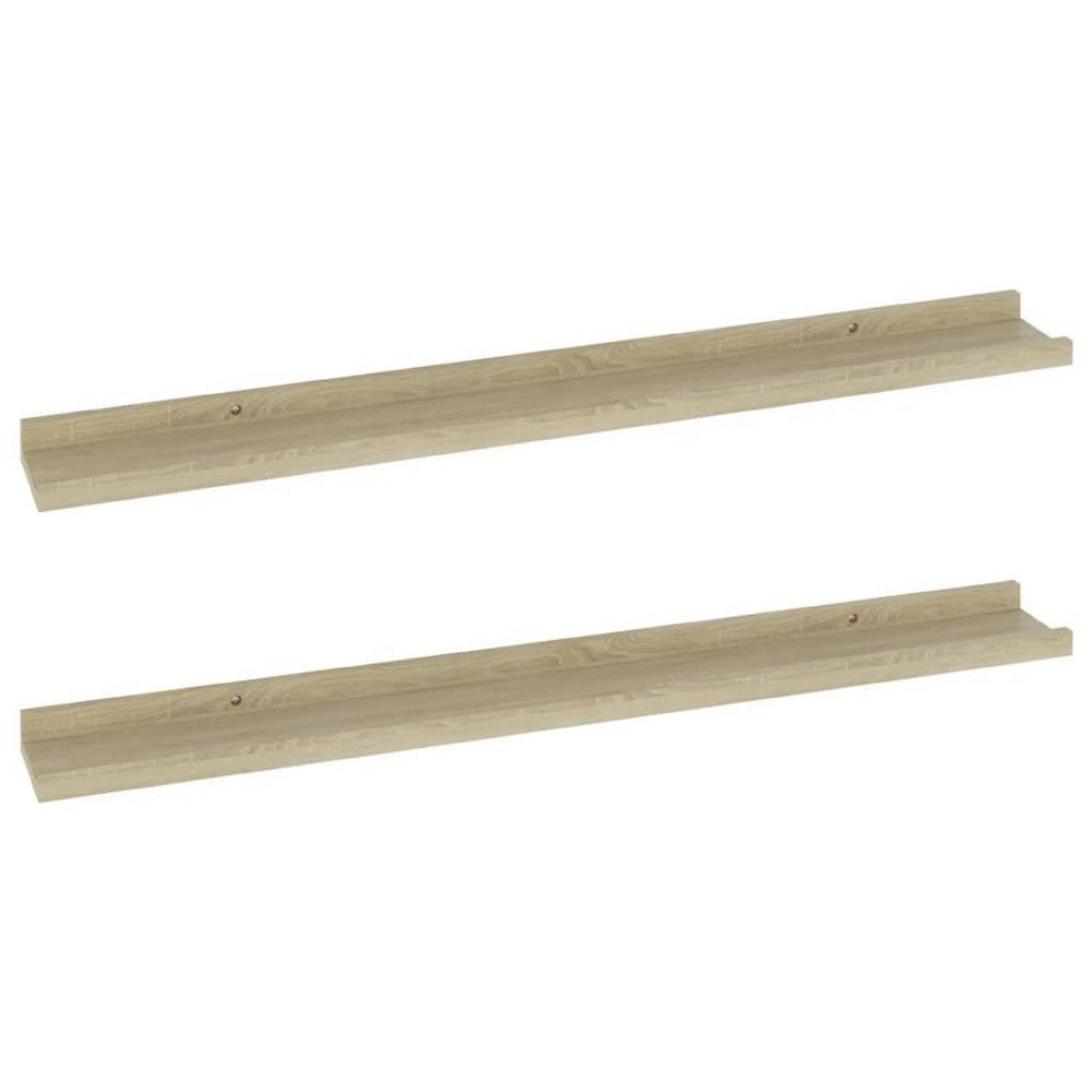Wall Mounted 31" Floating Decorative Shelves Set of 2 | Sonoma Oak Brown