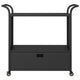 Ven Outdoor Serving Bar Cart | Black Rattan & Steel | Lockable Wheels