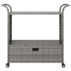 Ven Outdoor Serving Bar Cart | Gray Rattan & Steel | Lockable Wheels