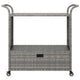 Ven Outdoor Serving Bar Cart | Gray Rattan & Steel | Lockable Wheels
