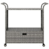 Ven Outdoor Serving Bar Cart | Gray Rattan & Steel | Lockable Wheels