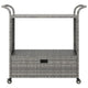 Ven Outdoor Serving Bar Cart | Gray Rattan & Steel | Lockable Wheels