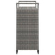 Ven Outdoor Serving Bar Cart | Gray Rattan & Steel | Lockable Wheels
