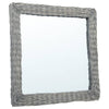 Wall Mounted Mirror | 20’’ Square Wicker Woven Frame in Beige BM339670