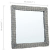 Wall Mounted Mirror | 20’’ Square Wicker Woven Frame in Beige BM339670
