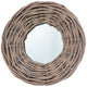 3pc Decorative Wall Mounted Mirror Set | Rattan Wicker Woven Frame in Beige BM339671