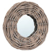 3pc Decorative Wall Mounted Mirror Set | Rattan Wicker Woven Frame in Beige BM339671