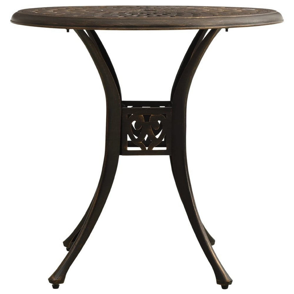 Outdoor Table | 31’’ Round Top & Curved Legs | Bronze Aluminum BM339672