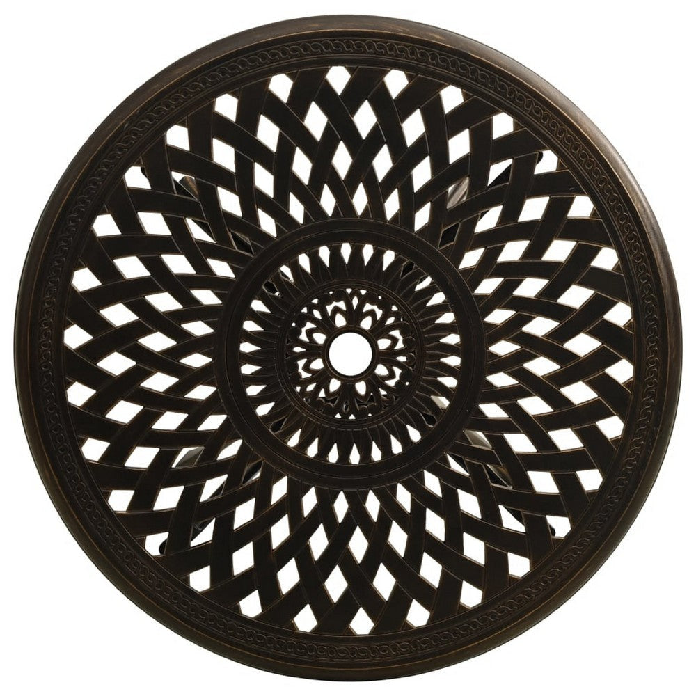 Outdoor Table | 31’’ Round Top & Curved Legs | Bronze Aluminum BM339672