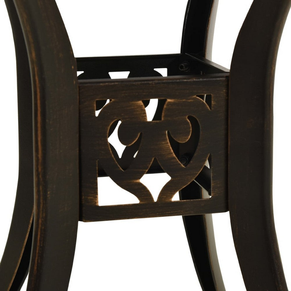 Outdoor Table | 31’’ Round Top & Curved Legs | Bronze Aluminum BM339672