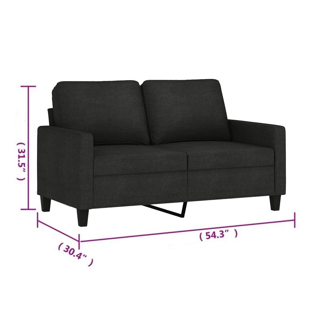 Modern Loveseat in Black Polyester w Simple Minimalist Silhouette BM339673