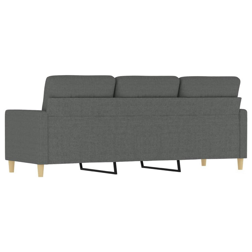 Modern 3-Seater Sofa in Dark Gray Polyester | 78’’ Minimalist Look BM339674