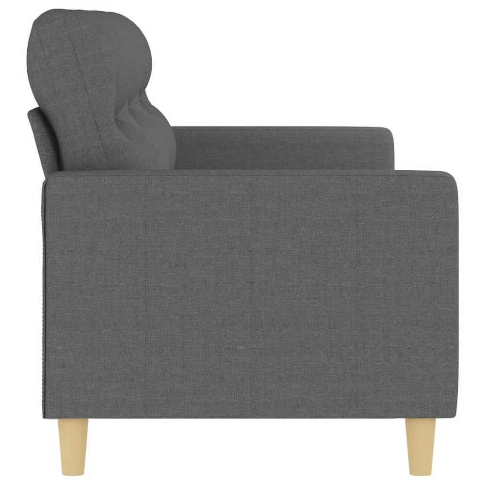 Modern 3-Seater Sofa in Dark Gray Polyester | 78’’ Minimalist Look BM339674