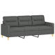 Modern 3-Seater Sofa in Dark Gray Polyester | 78" Minimalist Look