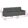 Modern 3-Seater Sofa in Dark Gray Polyester | 78’’ Minimalist Look BM339674
