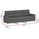 Modern 3-Seater Sofa in Dark Gray Polyester | 78’’ Minimalist Look BM339674