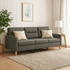 Modern 3-Seater Sofa in Dark Gray Polyester | 78" Minimalist Look