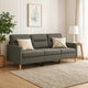 Modern 3-Seater Sofa in Dark Gray Polyester | 78" Minimalist Look