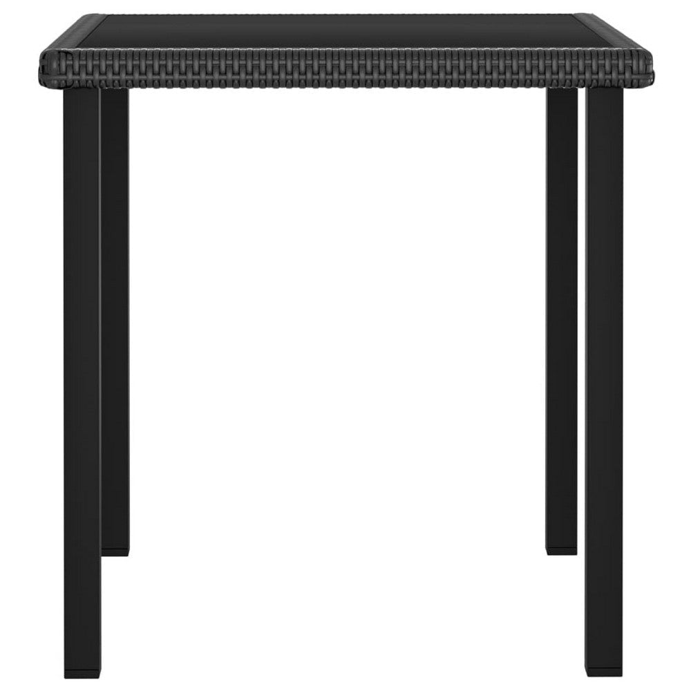 Gary Garden Dining Table | 28’’ Square Glass Top | Black Rattan BM339677