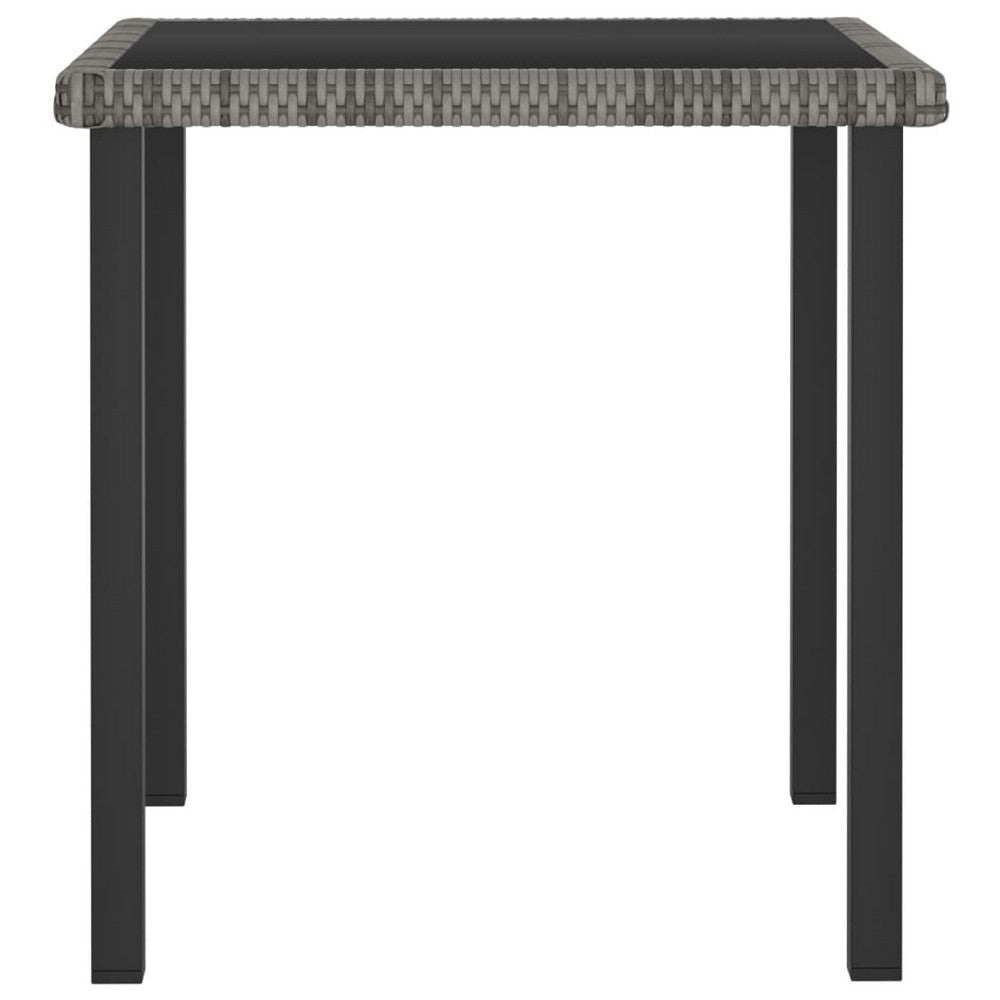 Gary Garden Dining Table | 28’’ Square Glass Top | Gray Rattan BM339678