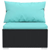 Sify Outdoor Garden Modular Middle Sofa Chair | Aqua Blue | 28" Black