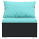 Sify Outdoor Garden Modular Middle Sofa Chair | Aqua Blue | 28" Black