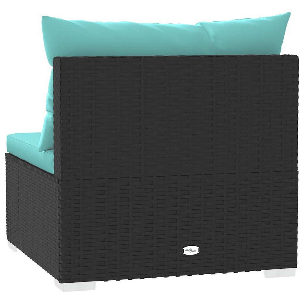 Sify Outdoor Garden Modular Middle Sofa Chair | Aqua Blue | 28" Black