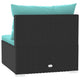 Sify Outdoor Garden Modular Middle Sofa Chair | Aqua Blue | 28" Black