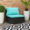 Sify Outdoor Garden Modular Middle Sofa Chair | Aqua Blue | 28’’ Black BM339679
