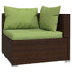 Sify Outdoor 3 Seater Sofa | 5 Pillows | Green Fabric Cushions | Brown