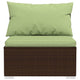 Sify Outdoor 3 Seater Sofa | 5 Pillows | Green Fabric Cushions | Brown