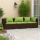 Sify Outdoor 3 Seater Sofa | 5 Pillows | Green Fabric Cushions | Brown BM339680