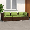 Sify Outdoor 3 Seater Sofa | 5 Pillows | Green Fabric Cushions | Brown BM339680