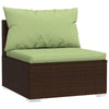 Sify 4pc Outdoor Lounge Sofa Set | 4 Pillows | Green Cushions | Brown Rattan BM339681