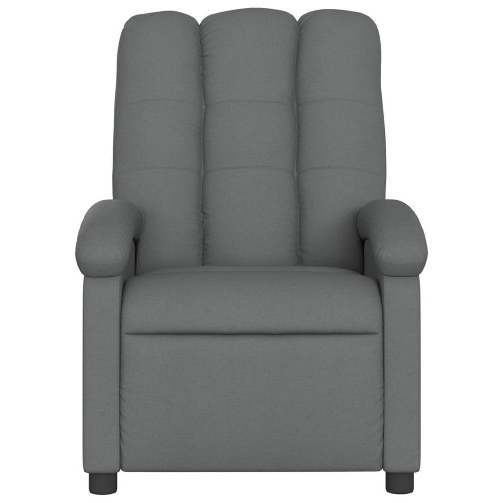Dery Manual Recliner Chair w Massage | Side Pocket | Dark Gray Polyester BM339682